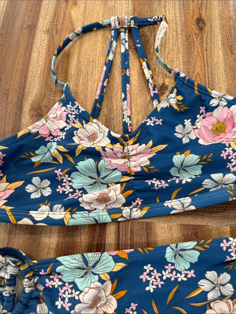 art class Navy Floral Girls' Two-Piece Swimsuit